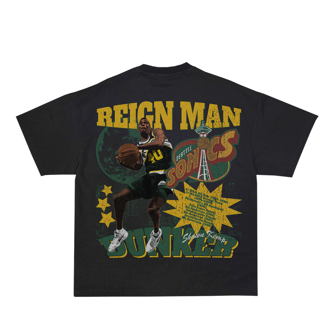 Lacelocks ‘Shawn Kemp’ Tee (White & Vintage Black)