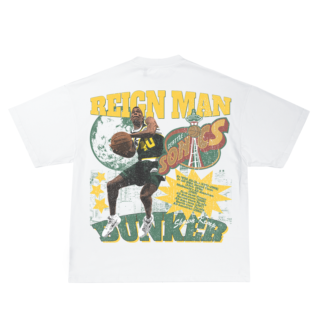 Lacelocks ‘Shawn Kemp’ Tee (White & Vintage Black)