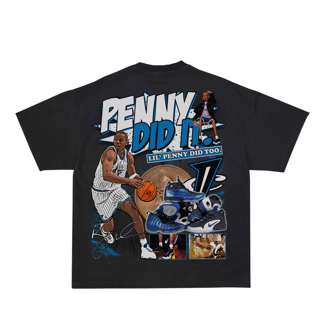 Lacelocks ‘Penny Hardaway’ Tee (White & Vintage Black)