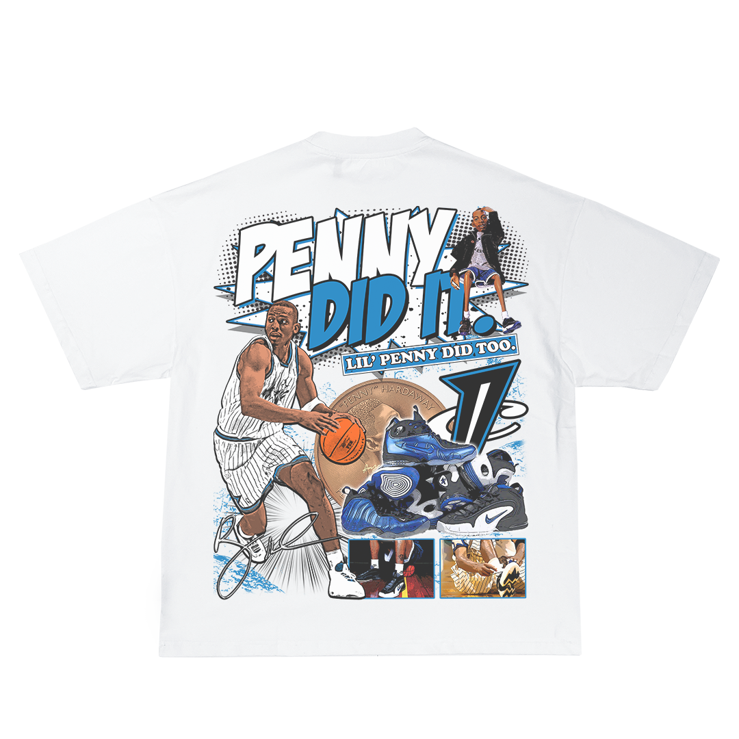 Lacelocks ‘Penny Hardaway’ Tee (White & Vintage Black)